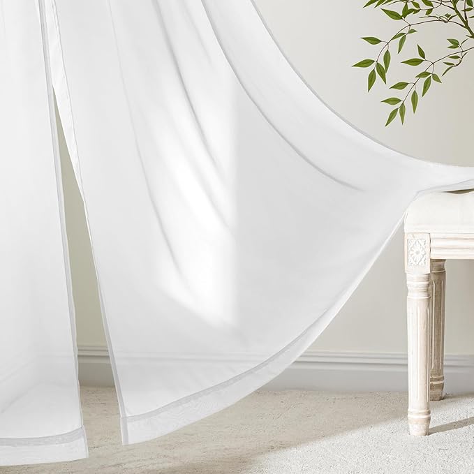 MIULEE White Curtains 24 Inch Length - Image 6