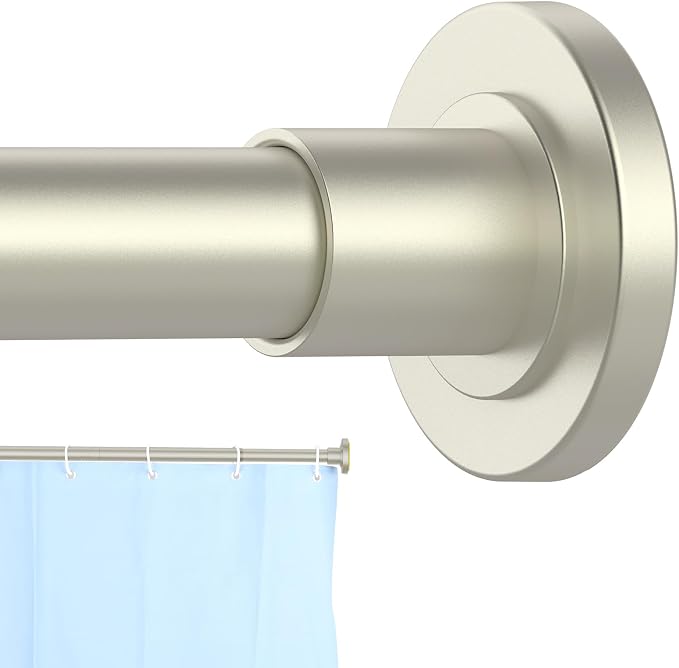 CorkLatta Brushed Nickel Shower Curtain Rod 31 to 92 Inch, 1 Inch Diameter by CorkLatta