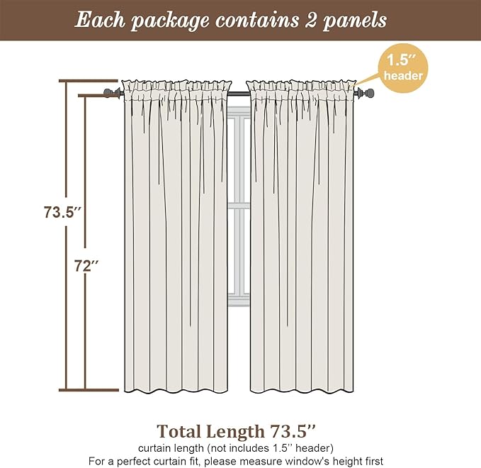 Chyhomenyc Lemon Sheer Curtains 72 Inch Length 2 Panels, Light Filtering Soft - Image 3