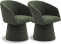 Swivel Dining Chairs Modern Accent Armchair Side Deskchair for Diningroom Vanity Bedroom Livingroom Reading Room,Green,2 Box