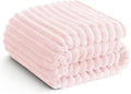 HIMEET Pink Ribbed Throw Blanket by Unknown