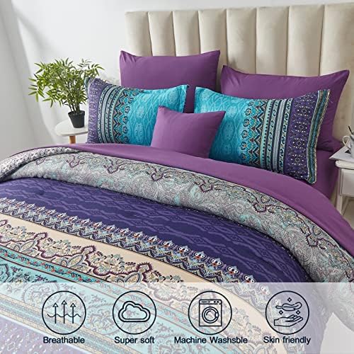 Cottolester Boho Comforter Set Full Size 8 Piece Striped Bed in a Bag - Image 4