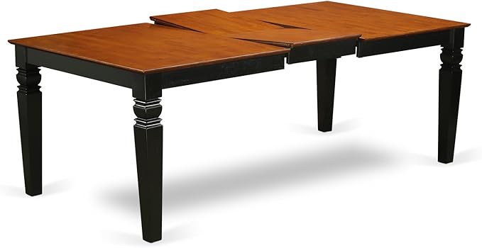 East West Furniture LGPF7-BCH-W 7 Piece Dining Room Furniture Set Consist of a Rectangle Wooden Table with Butterfly Leaf and 6 Kitchen Dining Chairs, 42x84 Inch, Black & Cherry