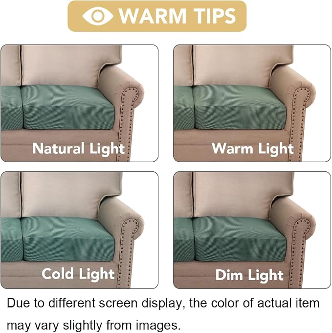 H.VERSAILTEX High Stretch Couch Cushion Covers, Chair Sofa Seat Slipcovers - Image 3