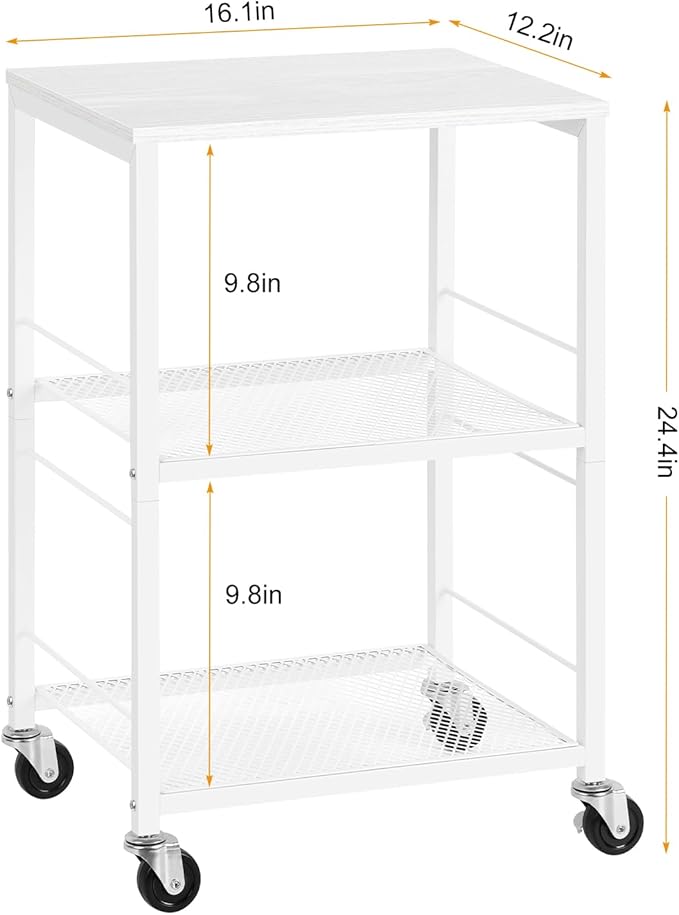 OYEAL End Table, Small Side Table Living Room, White Nightstand with 2-Tier Storage Shelf, Printer Stand Sofa Table for Small Spaces, Living Room, Bedroom, Easy Assembly
