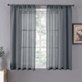 Tollpiz Sheer Curtains Living Room Linen Textured Curtain Sheers Light by Tollpiz