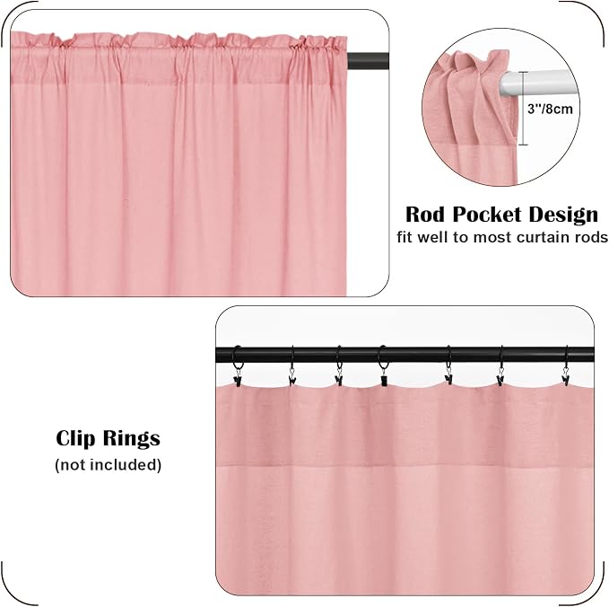 FRAMICS Farmhouse Cotton Linen Curtains - Image 5