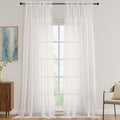 OVZME Ivory Sheer Curtains 120 Inches Long 2 Panels Set, 59 Inch Extra Wide by OVZME