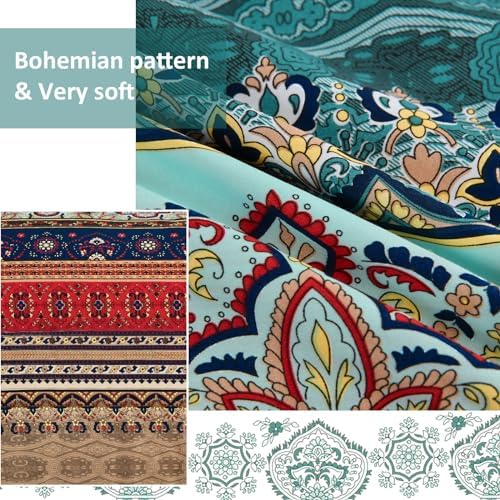 Cottolester Boho California King Comforter Set, 8 Piece Striped Bed in a Bag - Image 4