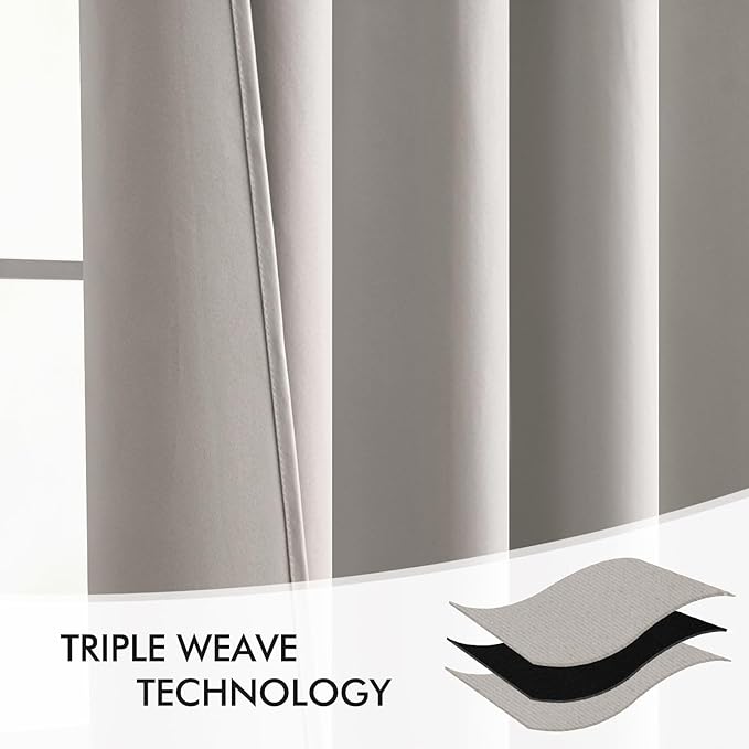 MIULEE Stone Back Tab Blackout Curtains 72 Inches Long 2 Panels Set - Image 6