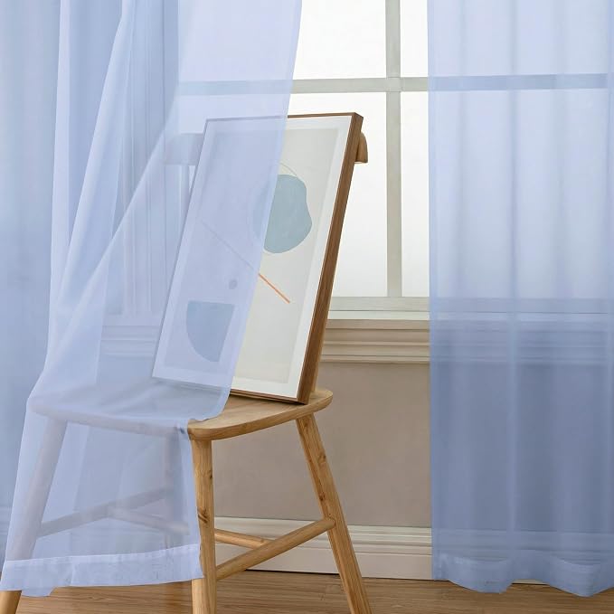 OWENIE Sheer Curtains 84 inches Long 2 Panels Set - Image 5