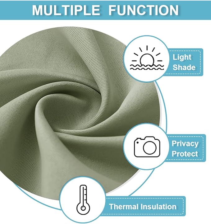 RYB HOME Blackout Cafe Curtains 30 inch Length, Short Light UV Heat Blocking - Image 5
