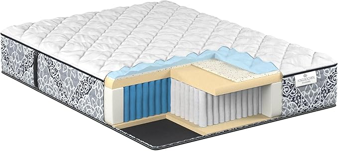 Kingsdown Cushion Firm Hybrid Mattress Twin Cooling Gel Memory Foam Layer Multi-Layered Motion Isolation Cool Sleep Quilted Top Luxury Mattresses, 13.5-Inch Passions Merridale