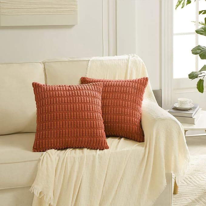 Fancy Homi 4 Packs Boho Burnt Orange Fall Decorative Throw Pillow Covers 18x18 - Image 6