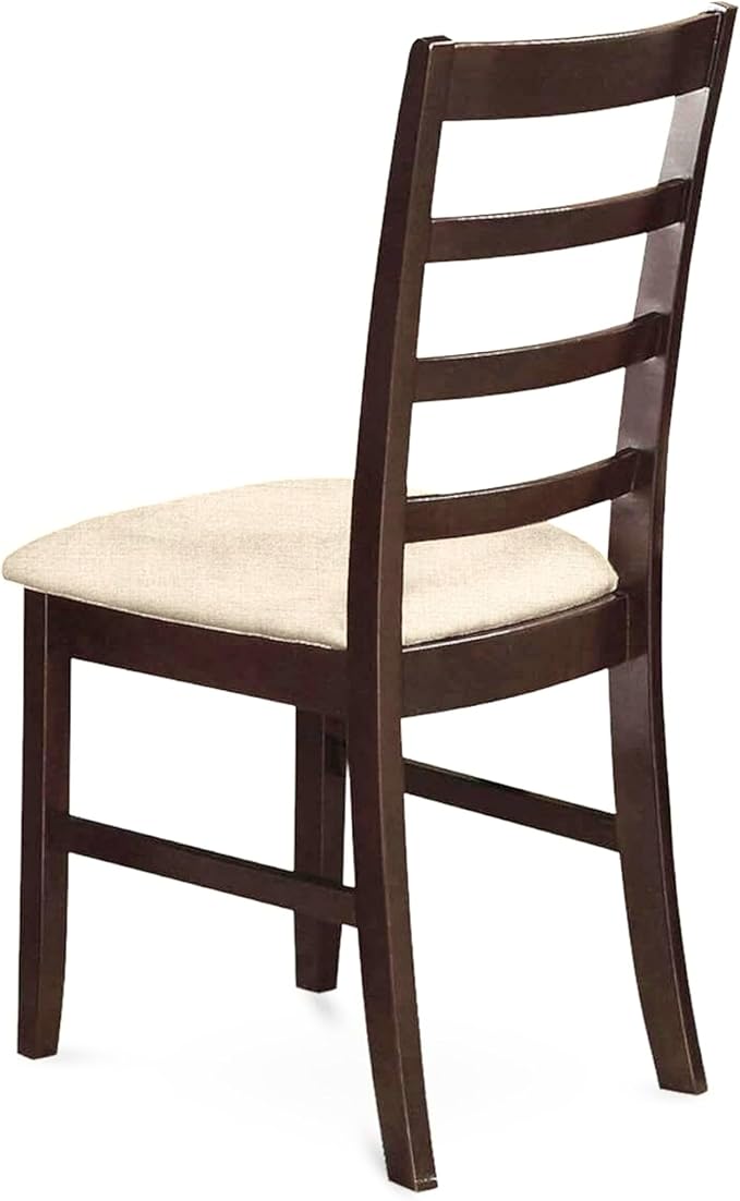 East West Furniture CAPF5-CAP-C 5 Piece Dining Room Furniture Set Includes a Rectangle Kitchen Table and 4 Linen Fabric Upholstered Dining Chairs, 36x60 Inch, Cappuccino