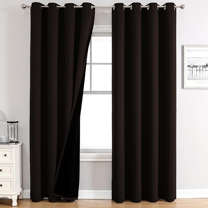 ChrisDowa 100% Blackout Curtains 90 inch Long by ChrisDowa