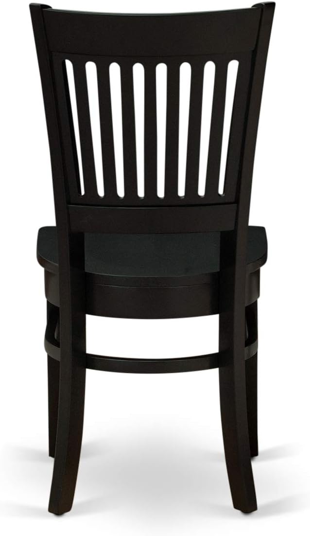 East West Furniture LGVA5-BLK-W 5 Piece Kitchen Table & Chairs Set Includes a Rectangle Dining Room Table with Butterfly Leaf and 4 Solid Wood Seat Chairs, 42x84 Inch, Black