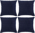 Fancy Homi 4 Packs Navy Blue Decorative Throw Pillow Covers 16x16 Inch by Fancy+Homi