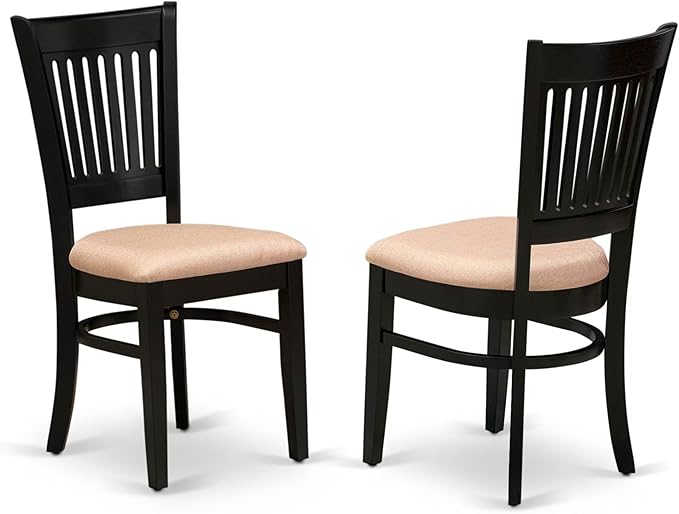 East West Furniture LGVA5-BLK-C 5 Piece Dining Room Furniture Set Includes a Rectangle Kitchen Table with Butterfly Leaf and 4 Linen Fabric Upholstered Chairs, 42x84 Inch, Black