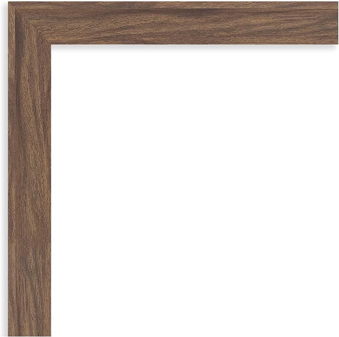 Amanti Art Brown Wall Mirror 23x19 Pia Medium Brown Narrow Rectangle Bathroom Mirror for Wall Decor Living Room, Small Casual Frame, Hangs Horizonally and Vertically, Bathroom Decor, Beveled Edge