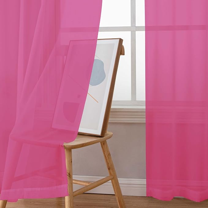 Chyhomenyc Extra Long Sheer Curtains 120 Inches Long 2 Panels Set, Light - Image 2