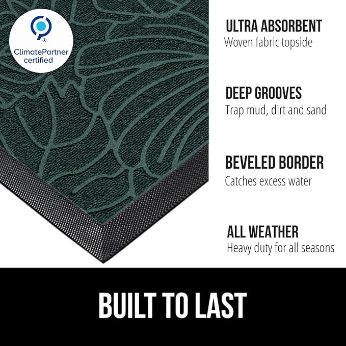 GORILLA GRIP 100% Waterproof All-Season WeatherMAX Doormat 35x23, US Designed - Image 2