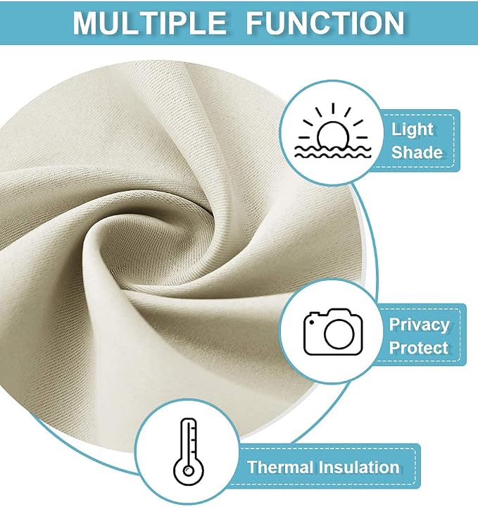 RYB HOME 54 inch Curtains for Living Room, Rod Pocket Thermal Insulated Small - Image 5