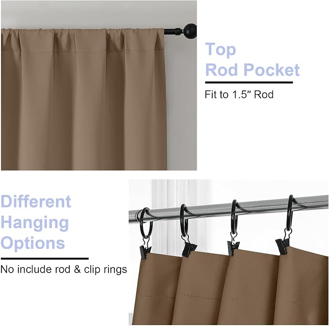 Simplebrand Brown Blackout Curtains - Image 4