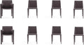 Manhattan Comfort Paris 8-Piece Leather Dining Chair and Armchair Set, Upholstered in Luxurious Saddle Material, Metal Frame, Ideal for Industrial and Coastal Homes, No Assembly, Grey