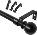 Black Curtain Rods for Windows 66 to 120, Long Curtain Rod for Outdoor Patio by ATUHOLA