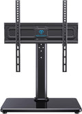 PERLESMITH Universal Swivel TV Stand for 24-60 inch TVs up to 99 lbs, 8 Height Adjustable Table Top TV Stand, TV Base Stand with Tempered Glass Base, Max VESA 400x400mm, PSTVS33