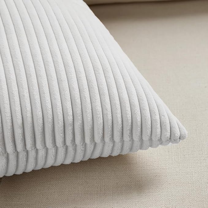 Fancy Homi 2 Packs White Lumbar Decorative Throw Pillow Covers 20x28 Inch - Image 5