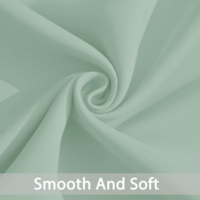 Yakamok Light Sage Green Blackout Curtains-Room Darkening Green Thermal - Image 5