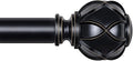KAMANINA 1 Inch Extra Long Curtain Rod 140 to 195 Inches Black Heavy Duty by KAMANINA