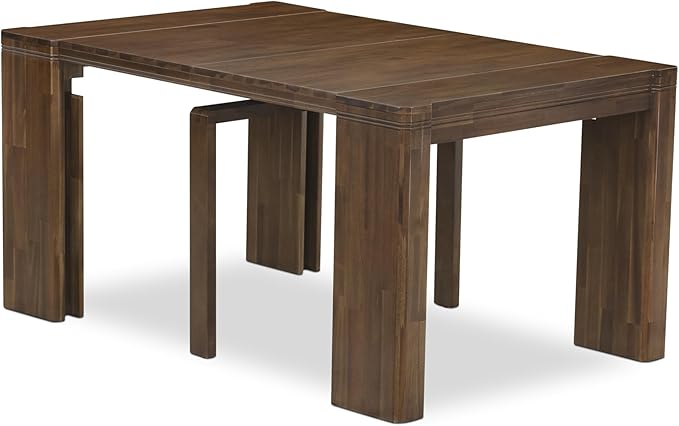 X12SI-0C8-04 - 14 Pieces Mid Century Dining Table Set contains an Extendable Rectangle Kitchen Table, 1 Coffee Table and 12 Dining Chairs, 39x120 Inch, Antique Walnut
