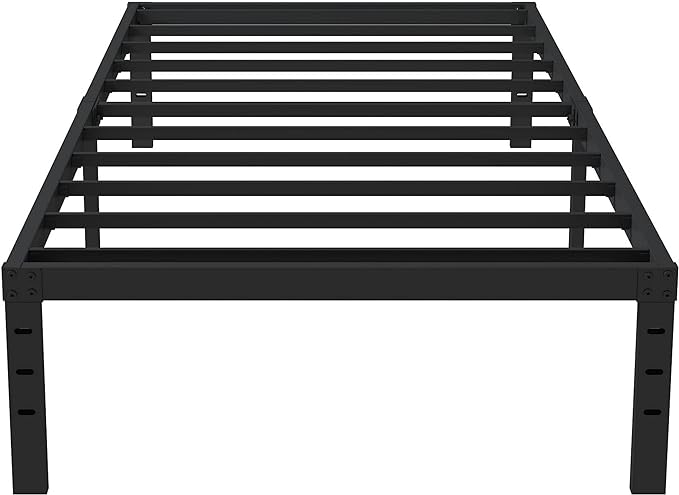 Twin XL Bed Frame No Box Spring Needed, 14 Inch Heavy Duty Metal Platform Bed Frame Twin XL Size with Storage, 2500lbs Steel Slats Support, Easy Assembly, Black