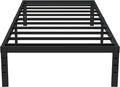 16 Inch Twin XL Bed Frames, Metal Platform Twin XL Bed Frame with Storage, 2,500 lbs Heavy Duty Steel Slats Support, Easy Assembly Mattress Foundation, Black