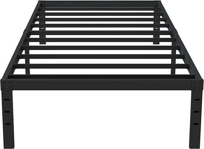 16 Inch Twin XL Bed Frames, Metal Platform Twin XL Bed Frame with Storage, 2,500 lbs Heavy Duty Steel Slats Support, Easy Assembly Mattress Foundation, Black
