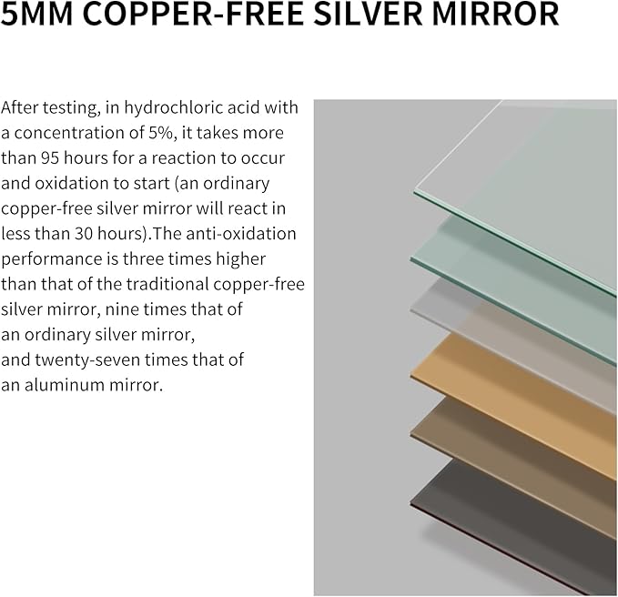Large Modern Bathroom Mirror with Black Frame, 5mm Copper Free Silver Mirror,Black Frame, Easy Installation (Golden, 36" L x 30" W)