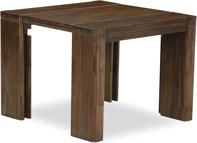 X07DA-BC8-32 10-Pc Kitchen Table Set includes an Extendable Rectangle Kitchen Table, 1 Coffee Table, 7 Polyester Dining Chairs and 1 Bench, 39x120 Inch, Antique Walnut