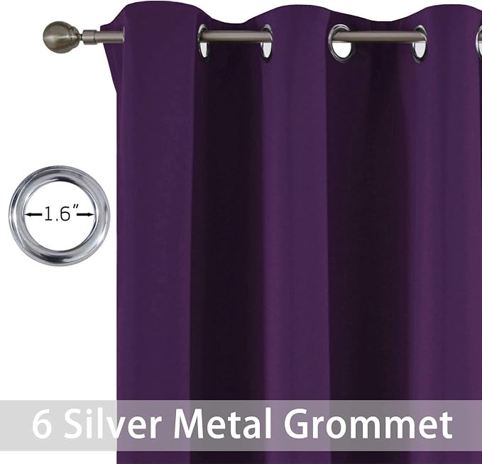 Yakamok Blackout Curtains Room Darkening Thermal Insulated Grommet top Window - Image 3