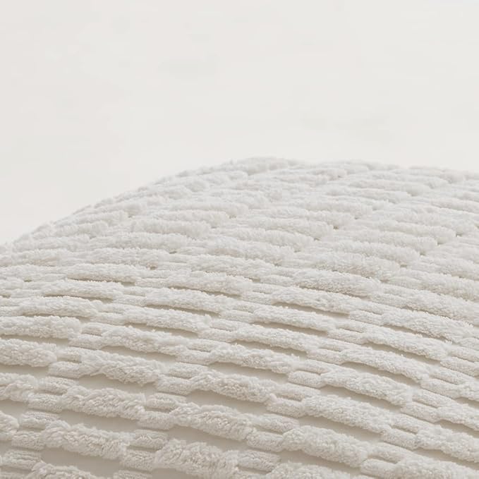 Fancy Homi 4 Packs Pure White Decorative Throw Pillow Covers 20x20 Inch - Image 5