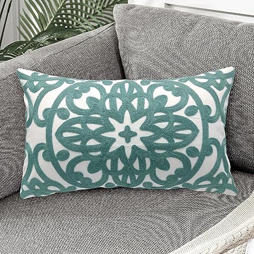 Alysheer Boho Embroidered Lumbar Throw Pillow Cover 12"x 20" - Image 2