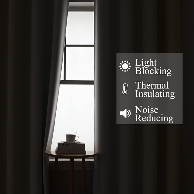 Estelar Textiler Beige and Greyish White Blackout Curtains - Image 3