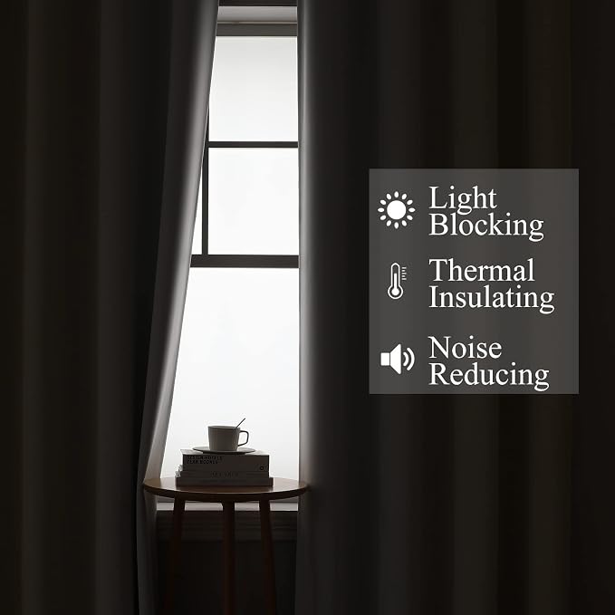 Estelar Textiler Beige and Grayish White Blackout Curtains & Drapes - Image 3