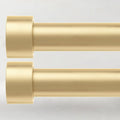 2 Pack Curtain Rods for Windows 28 to 48 Inch(2.3-4ft), 1 Inch Gold Curtain Rods Set, Adjustable Heavy Duty Curtain Rod for Patio Bedroom Living Room, Modern Drapery Rods, Size 32"- 60"