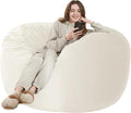 HABUTWAY Bean Bag Chair: Giant 4' Memory Foam Furniture Bean Bag Chairs for Adults with Microfiber Cover 4Ft (Beige)