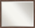 Amanti Art Brown Wall Mirror 24x30 Florence Medium Brown Rectangle Bathroom Mirror for Wall Decor Living Room, Large Casual Frame, Hangs Horizonally and Vertically, Bathroom Decor, Beveled Edge