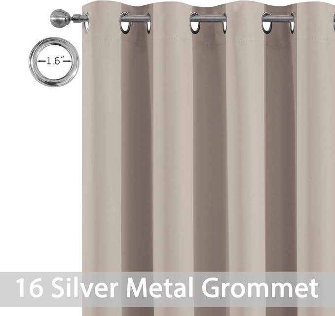 Yakamok 100% Blackout Extra Wide Patio Sliding Door Curtains, Grommet Thermal - Image 3