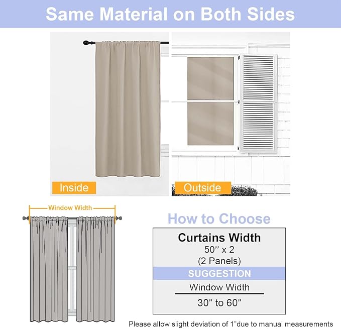 Simplebrand Biscotti Beige Blackout Curtains - Image 9